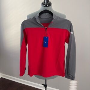 Mizuno Red and Gray Quarter-Zip Athletic Pullover